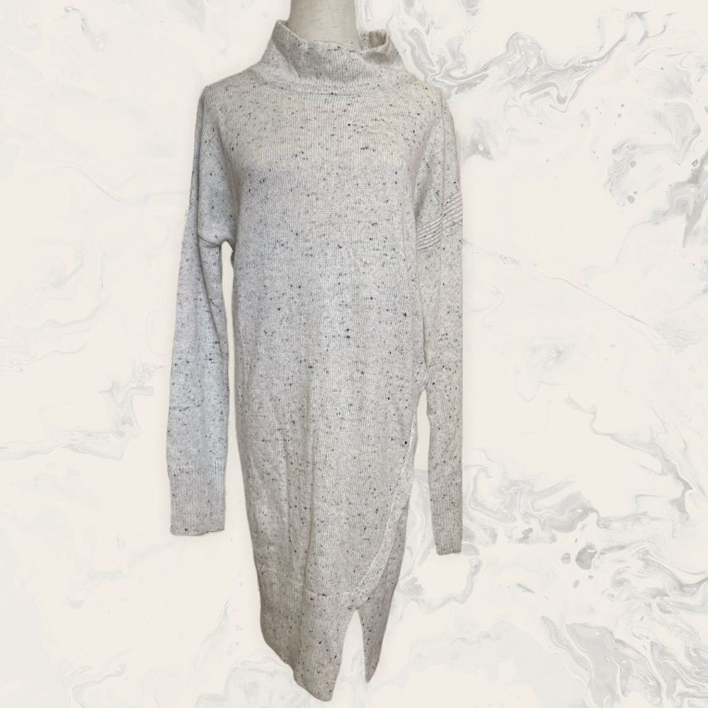 Love Stitch Mock Neck Sweater Dress - Size M - Gray